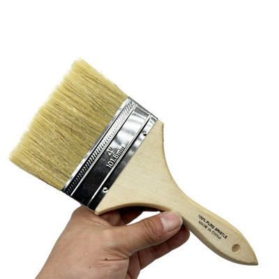 Wood Handle Paint brush 4inch detail wall professional white natural Utility painting brush