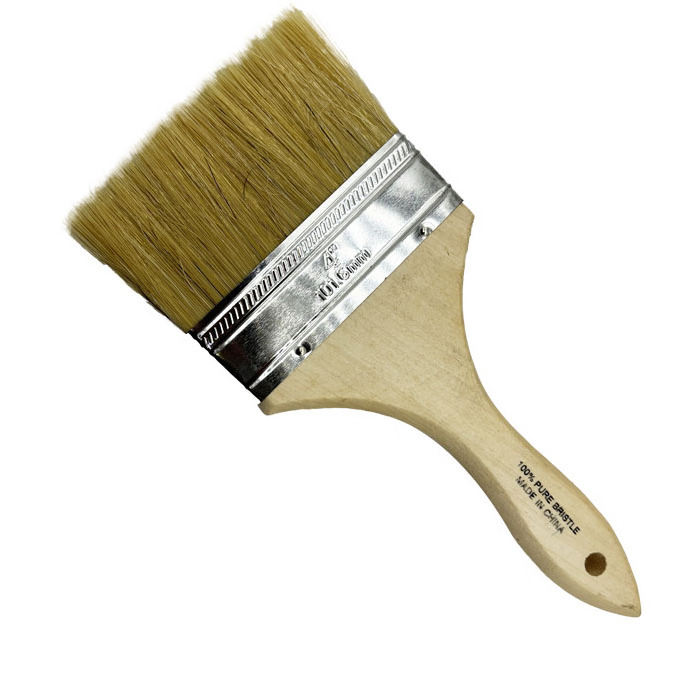 Wood Handle Paint brush 4inch detail wall professional white natural Utility painting brush