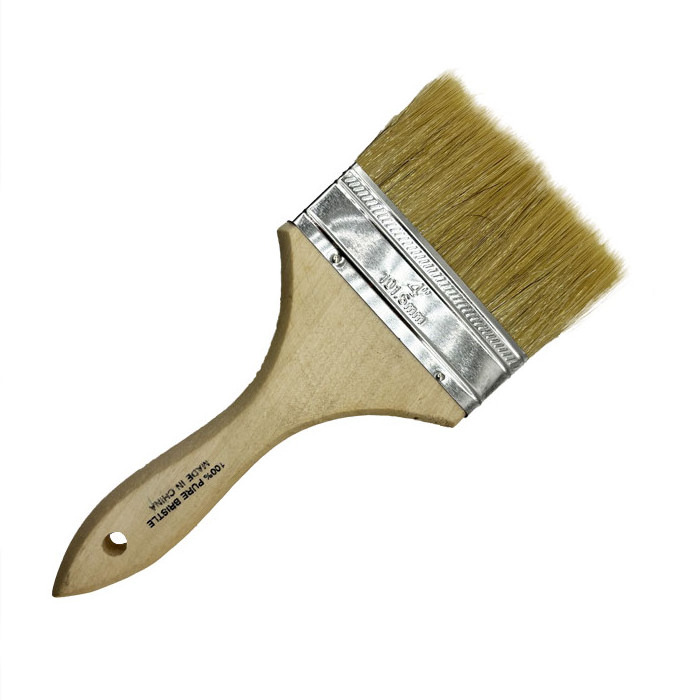 Wood Handle Paint brush 4inch detail wall professional white natural Utility painting brush