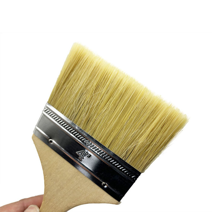 Wood Handle Paint brush 4inch detail wall professional white natural Utility painting brush