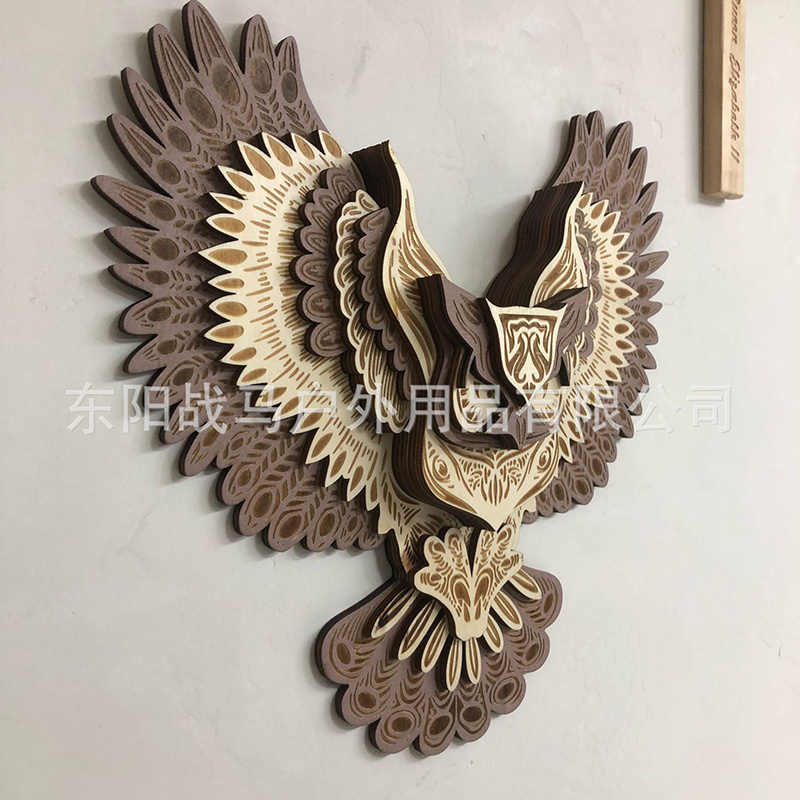 Custom Home Wall Art Ornaments Hanging Crafts Wooden Owl Wall Decoration