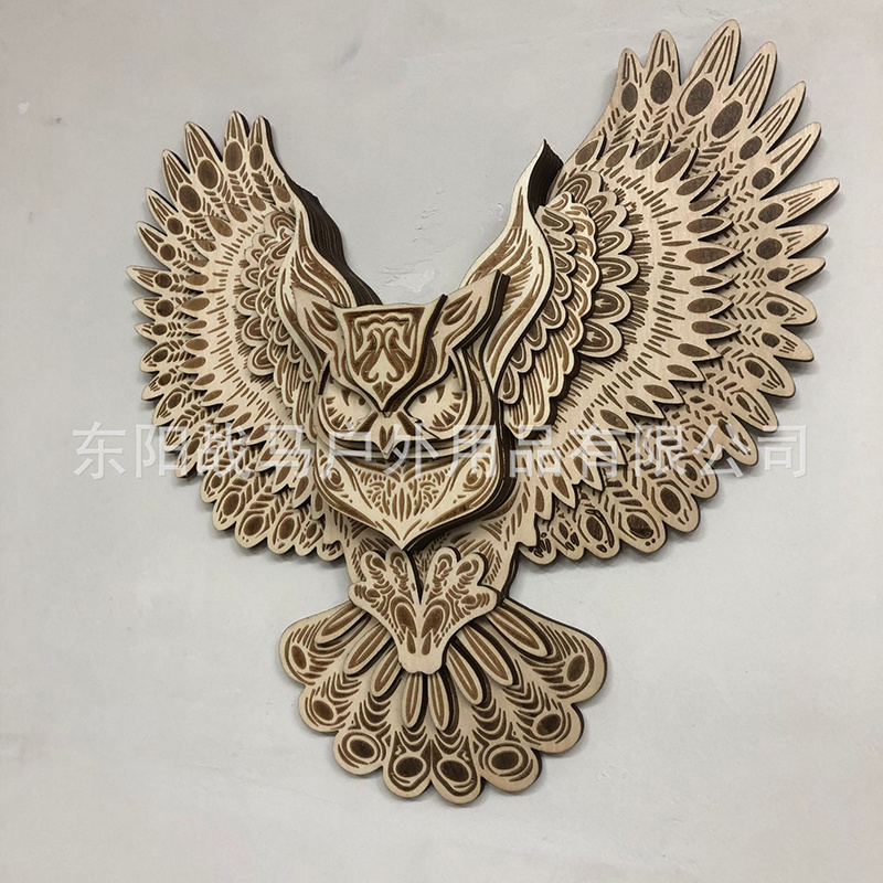 Custom Home Wall Art Ornaments Hanging Crafts Wooden Owl Wall Decoration