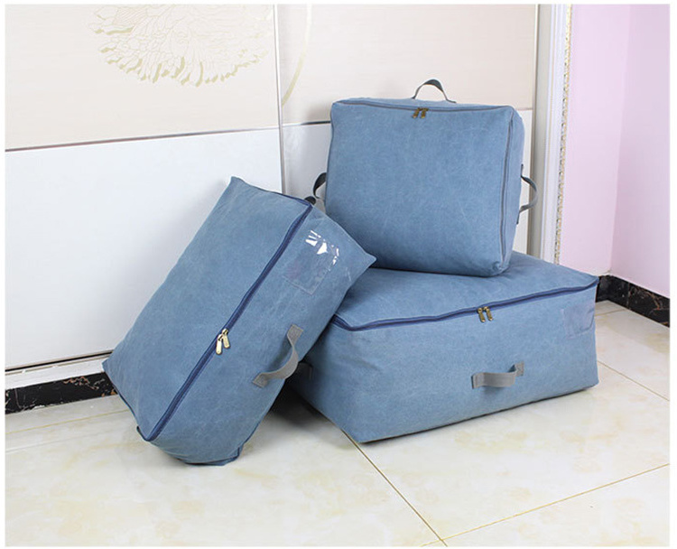 Home Storage And Organization Canvas Material Portable Wardrobe Organizer Quilt Pillow Clothes Storage Bags