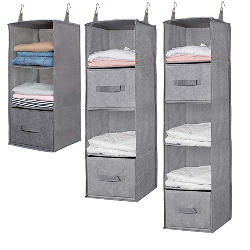 Hanging Closet Organizers and  Clothes Storage Bags Collapsible Shelves for RV Wardrobe Camp Hanging Organizer for Shoes Toys