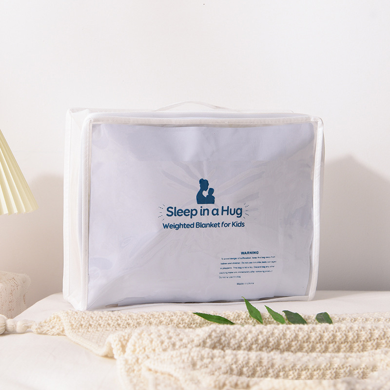 Custom LOGO Non-Woven PVC Clear Zipper Storage Bag Waterproof Dust Packaging Bags Blanket Pillow Quilt Space Saver Containers