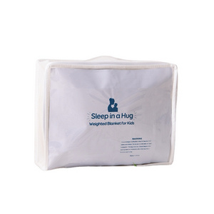 Custom LOGO Non-Woven PVC Clear Zipper Storage Bag Waterproof Dust Packaging Bags Blanket Pillow Quilt Space Saver Containers