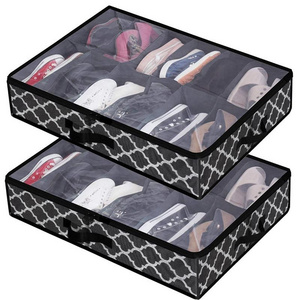 Non Woven Wave Storage Box Closet Storage Bag Adjustable Dividers for Shoes Storage Bin Box Clear Shoe Organizer 