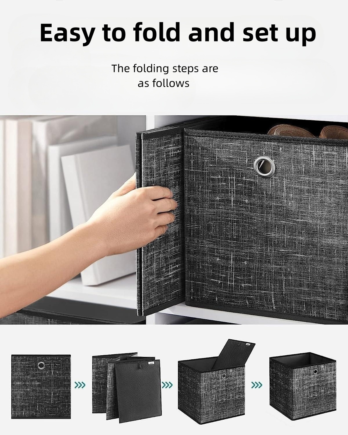 Non-Woven Fabric Storage Boxes with Handle Storage Organiser Box for Cube Shelf Folding Clothes organizer