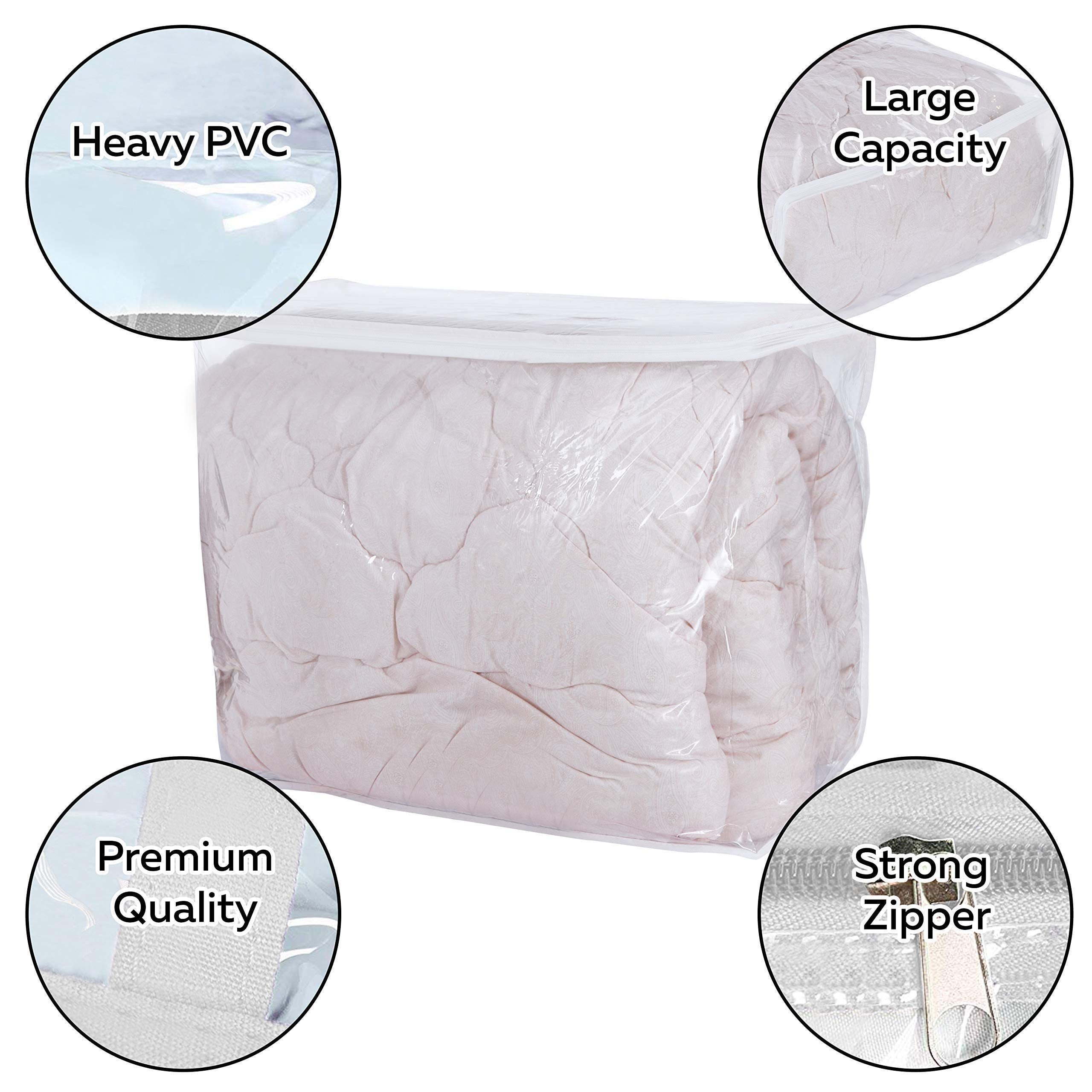 Foldable Recyclable Clear PVC Blanket Bag Zipper Bag Comforter Bedding Organizer Transparent Moving vinyl clothes Storage Bags