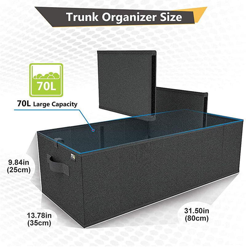 Organize all the clutters in car customized foldable boot organiser foldable auto car storage box trunk organizer