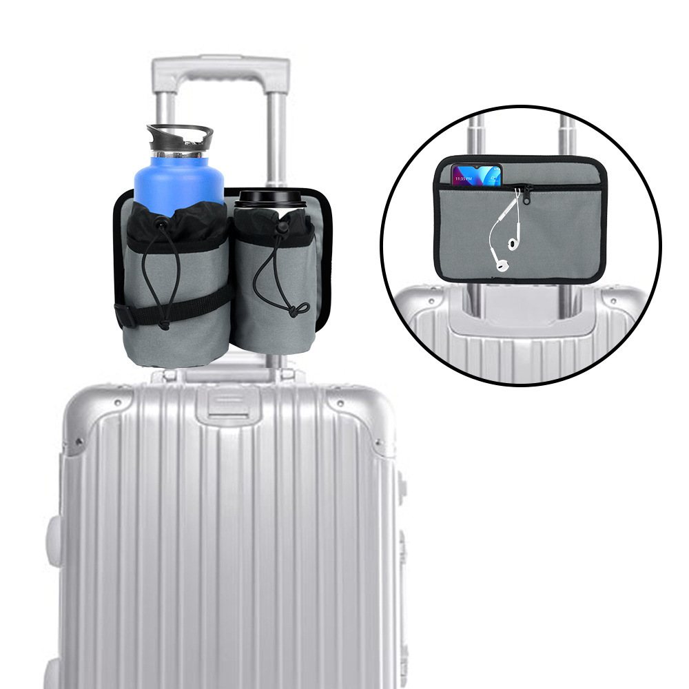 New Arrival Luggage Travel Cup Holder Custom LOGO Hand Drink Holder On Suitcase Easy Storage Travel Coffee Cup Holder