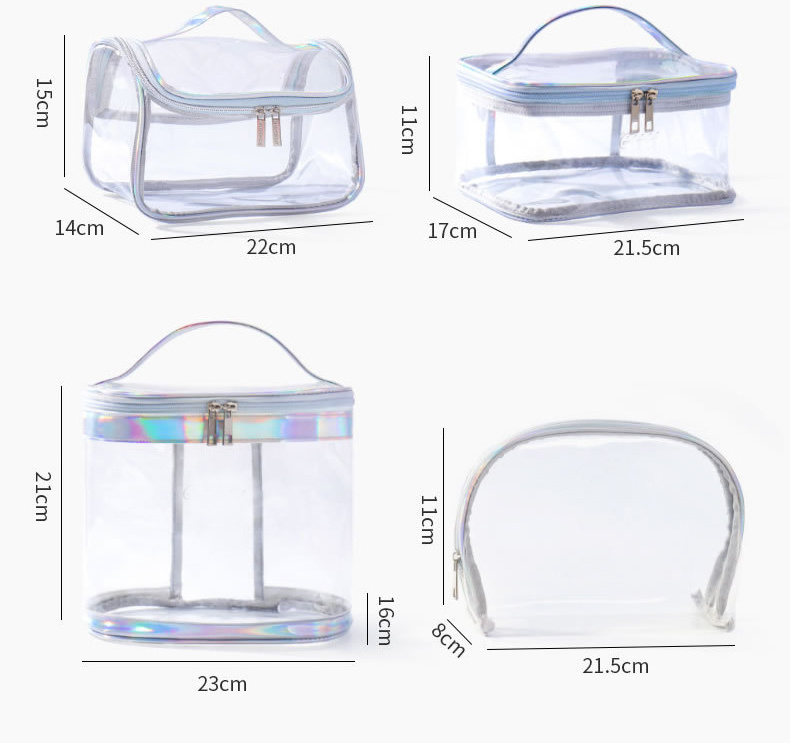 Custom Clear TPU Toiletry Bag Tote Travel Portable Waterproof Bath Cosmetic Bag PVC Transparent Zipper