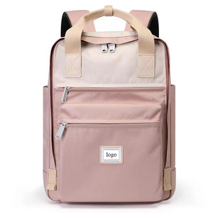 custom logo women laptop backpack bag water resistant leisure backpack for travel with bottle side pockets school backpack