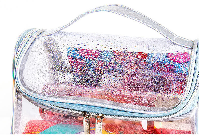 Custom Clear TPU Toiletry Bag Tote Travel Portable Waterproof Bath Cosmetic Bag PVC Transparent Zipper