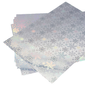 Inkjet PET Adhesive A4 Laser Transparent Snowflake Waterproof Rainbow Sticker Holographic Inkjet Adhesive Printing Paper