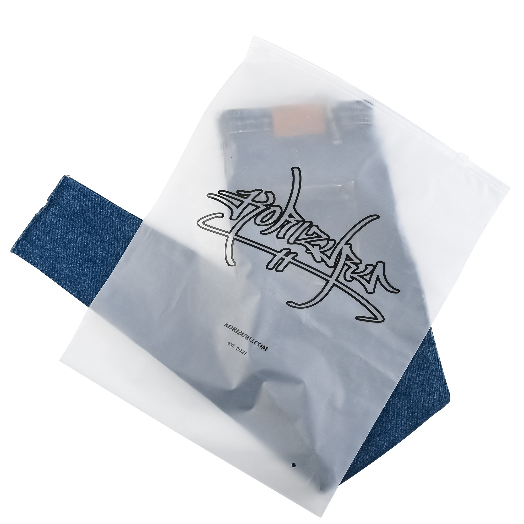 Wholesale Resealable Poly Ziplock Bags Custom Printed Frosted PVC Self Seal Zipper Lock T-shirt Clothing Packaging Plastic Bag