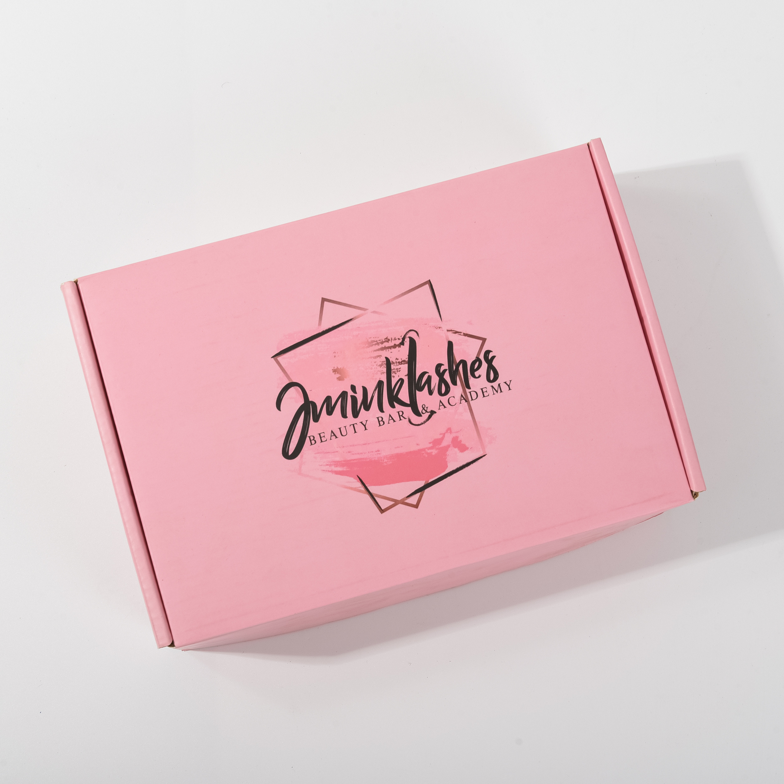 Custom Logo shipping box Pink Corrugated Mailer Cardboard paper box packaging With Logo