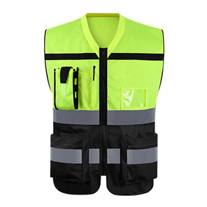 Polyester Traffic Construction Night Working Security Reflective Vests For Men