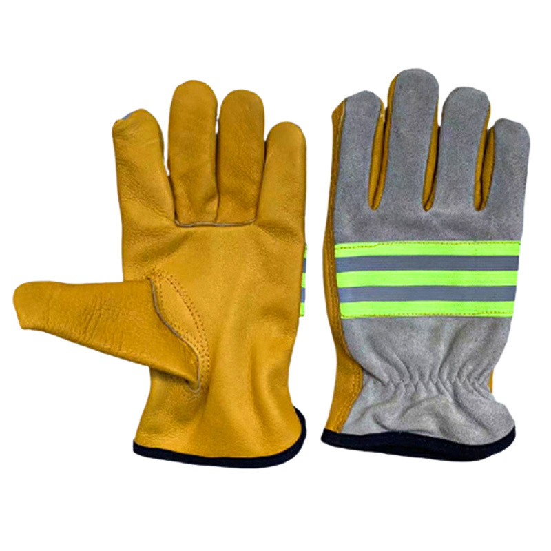 Heat Resistant PU Fireman Safety Working Gloves Fire Insulated Gloves For Protection