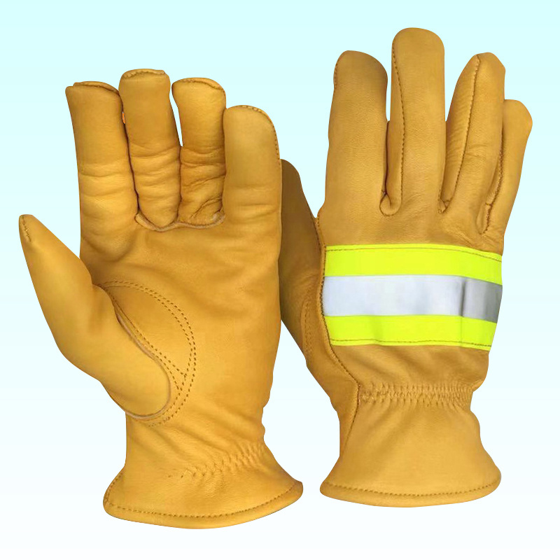 Heat Resistant PU Fireman Safety Working Gloves Fire Insulated Gloves For Protection