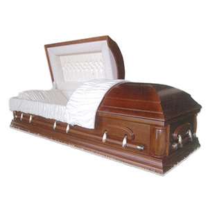 Church Religious Supplies Buy Funeral Satin Wooden Pecan Veneer Casket With Almond Velvet Wholesale Hand Carved Wooden Casket