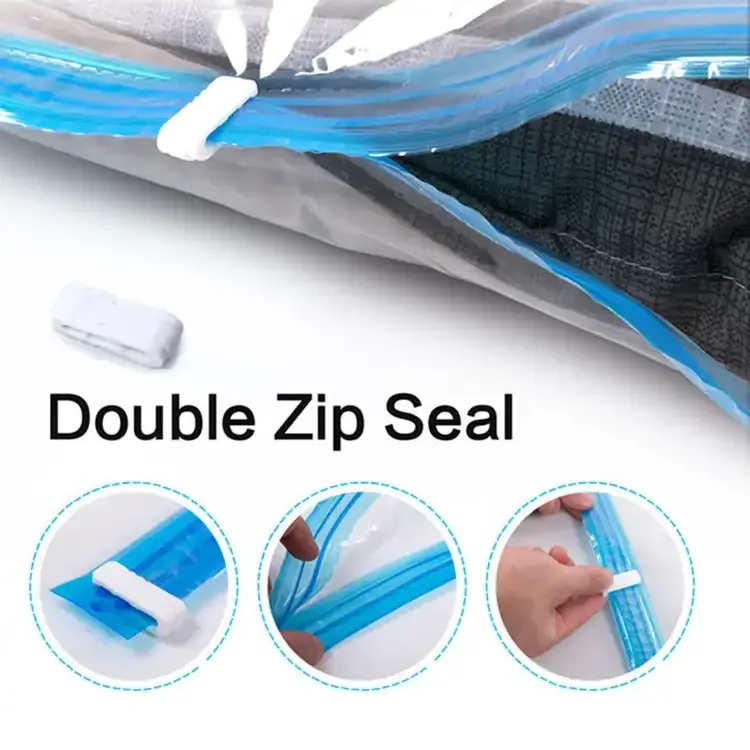 Custom Sell Reusable Vacuum Bags Compressed Space Saver For Clothes and bedclothes