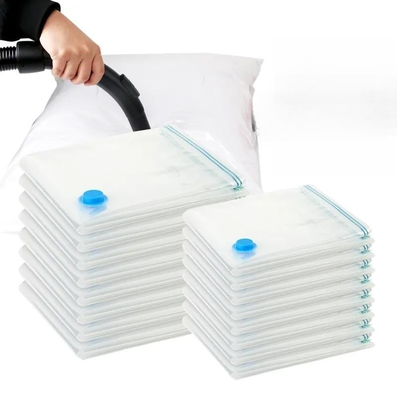 Custom Sell Reusable Vacuum Bags Compressed Space Saver For Clothes and bedclothes