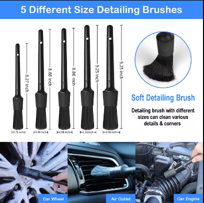 New Design Detailing Car Cleaning Brush 26 Pcs Nylon Washing Drill Cleaning Brush Set Car Brush Set