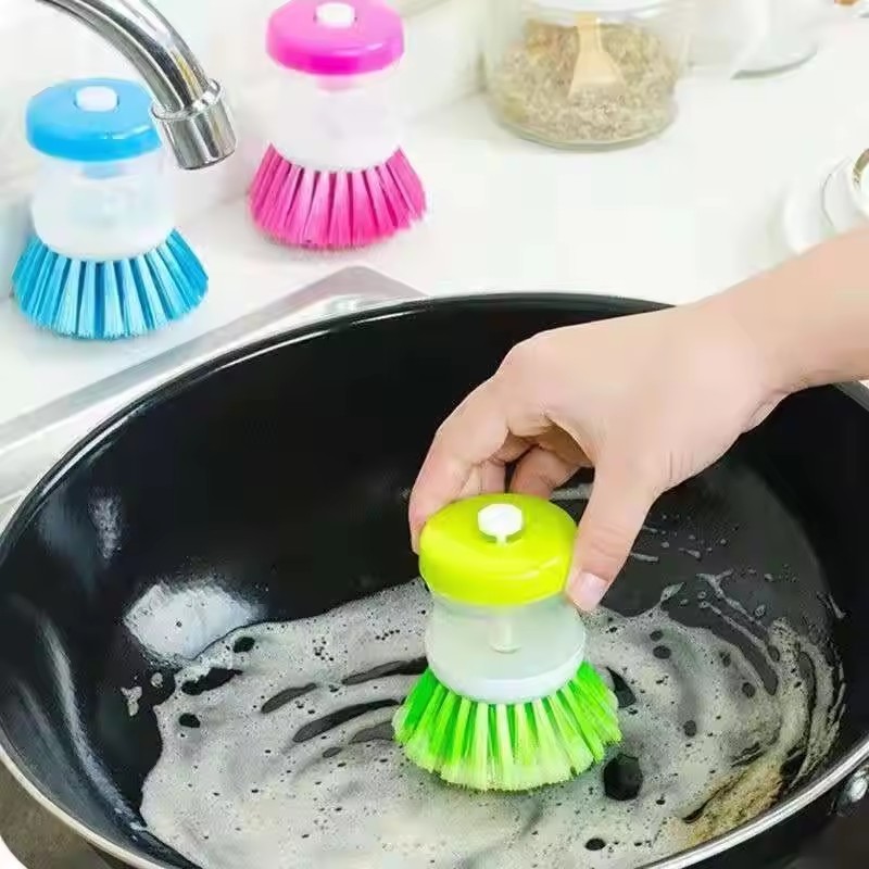 Fully Automatic Liquid Cleaner Palm Sponge Dishwasher Brush kitchen Soap Dispenser Brush