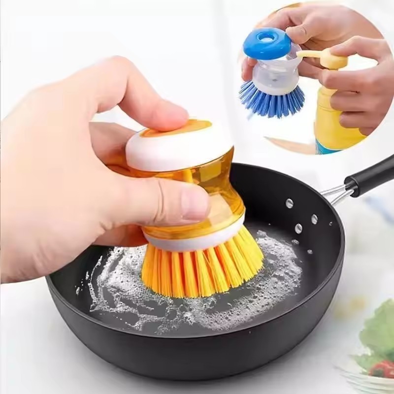 Fully Automatic Liquid Cleaner Palm Sponge Dishwasher Brush kitchen Soap Dispenser Brush