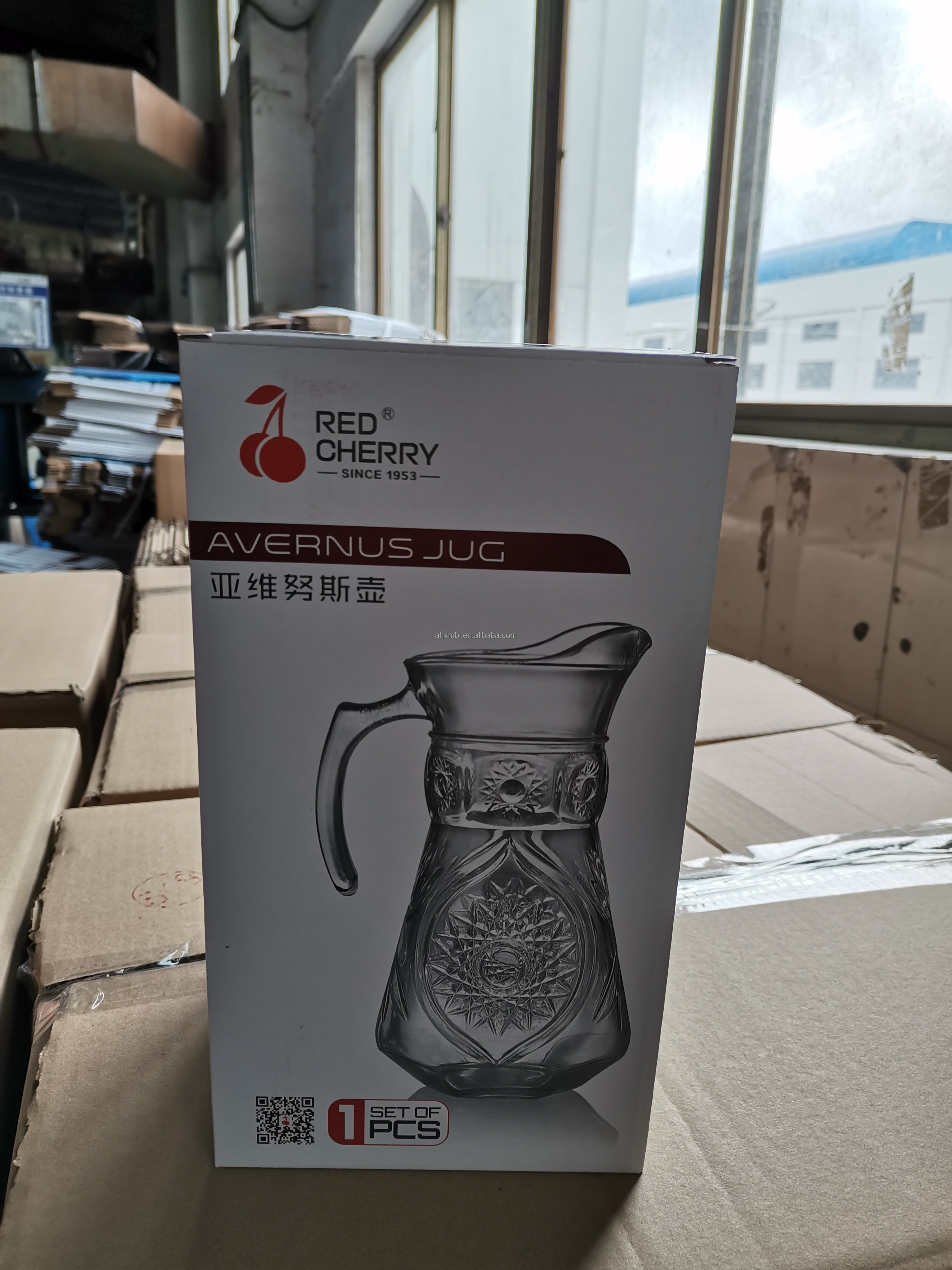 Red Cherry XMK01-6 Glass Jug with Lid Wholesale customized easy to use transparent glass kettle