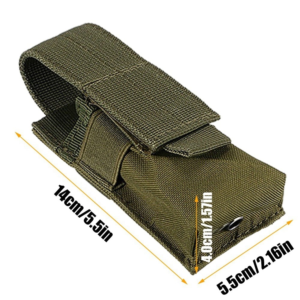 Camping Hiking Tactical Molle Flashlight Pouch Torch Holder EDC Tool Bag Hunting Light Holster