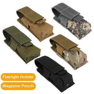 Camping Hiking Tactical Molle Flashlight Pouch Torch Holder EDC Tool Bag Hunting Light Holster