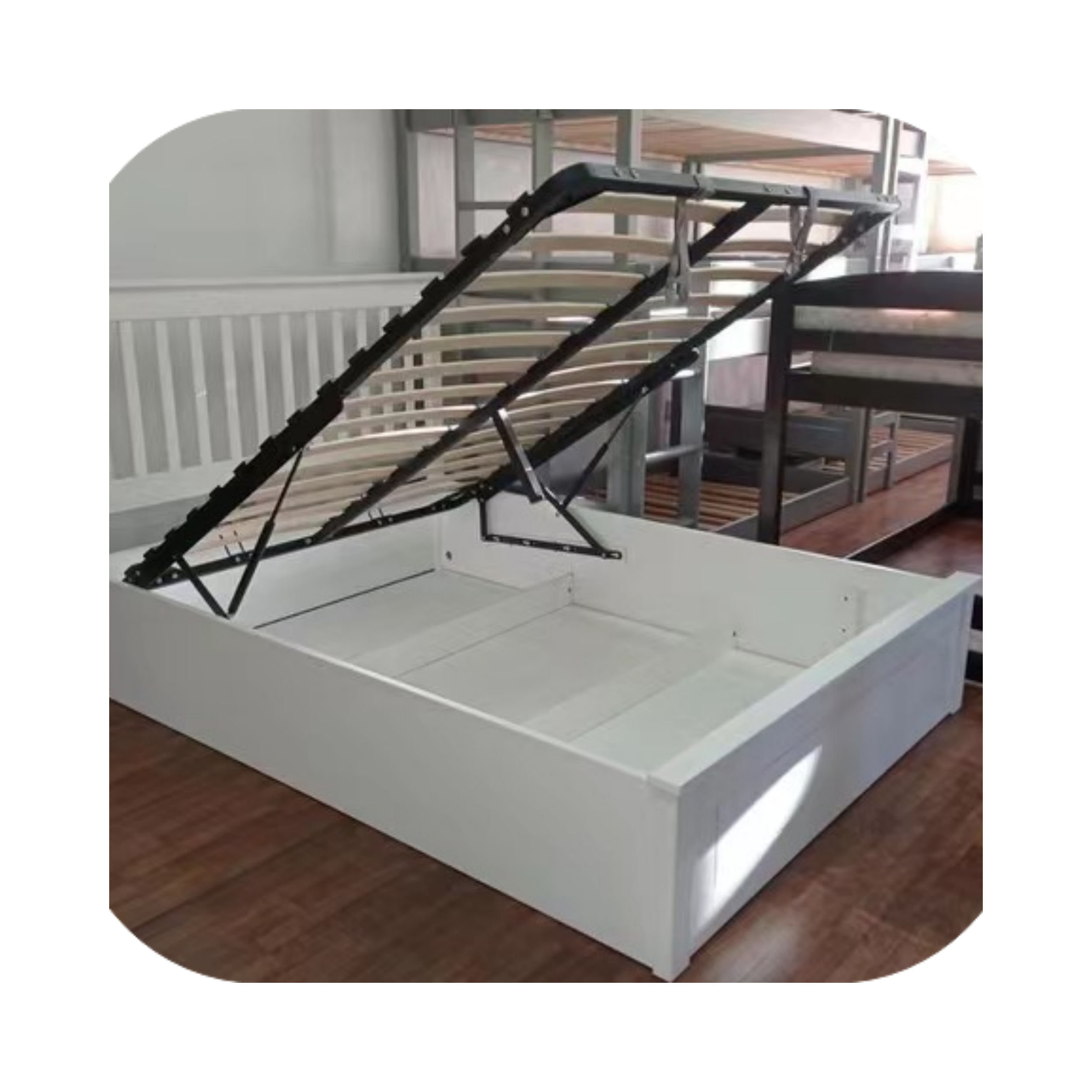 British Style  single Bed Frame With Hydraulic Gas Lift