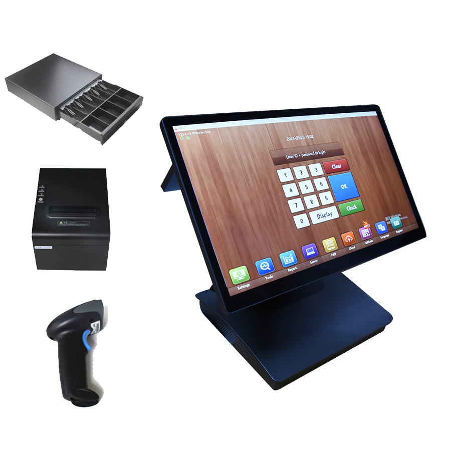 all in one touch pos system hardware with printer  pos printer 58mm android cash register touch pos terminal spftware