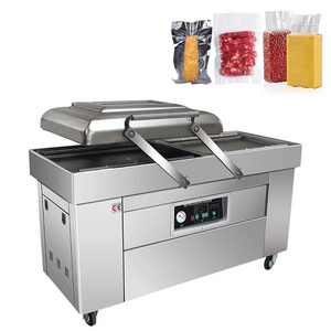 Double Chamber Vacuum Packing Machine For Vegetable Bread Fish And Seafood