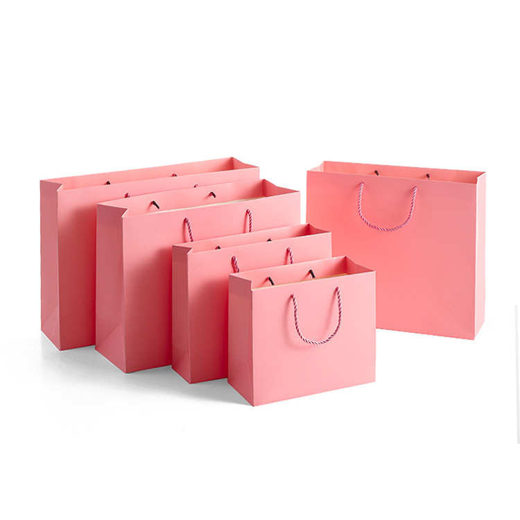 YC Custom Small Fancy Luxury Boutique Door Gift Packaging Personalized Wedding Paper Bag With Ribbon Handles