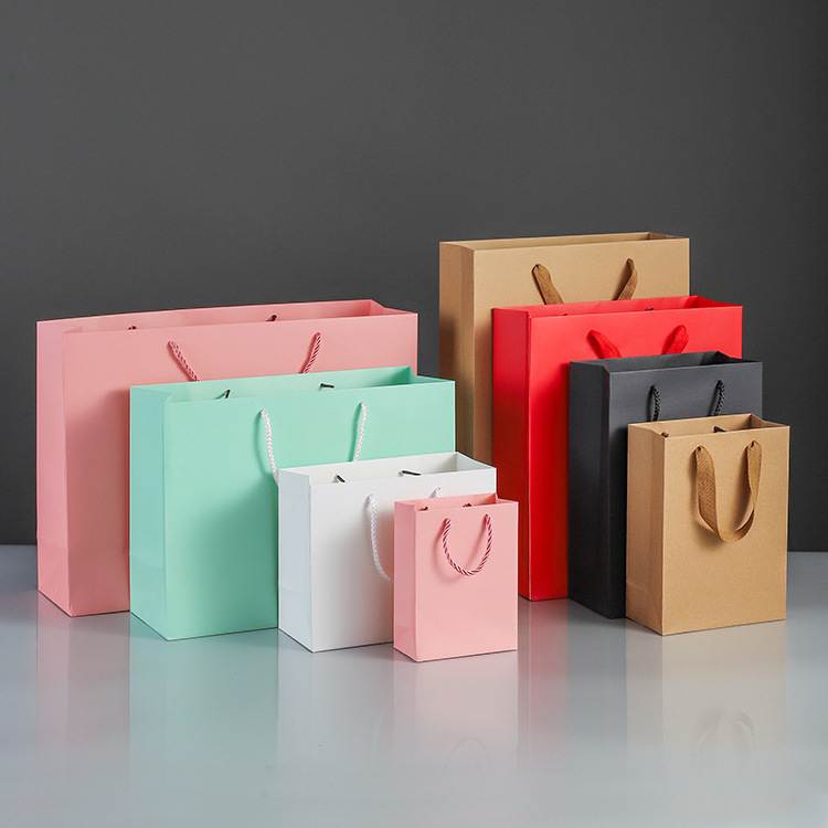 YC Custom Small Fancy Luxury Boutique Door Gift Packaging Personalized Wedding Paper Bag With Ribbon Handles