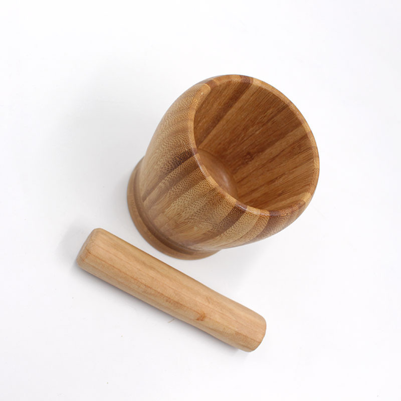 Hot sale new product bamboo Mortar And Pestle for Garlic Presses Masher