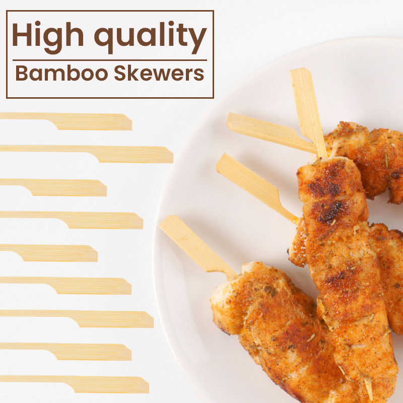 100% Natural Bamboo Disposable BBQ Gun Skewers with Wide End