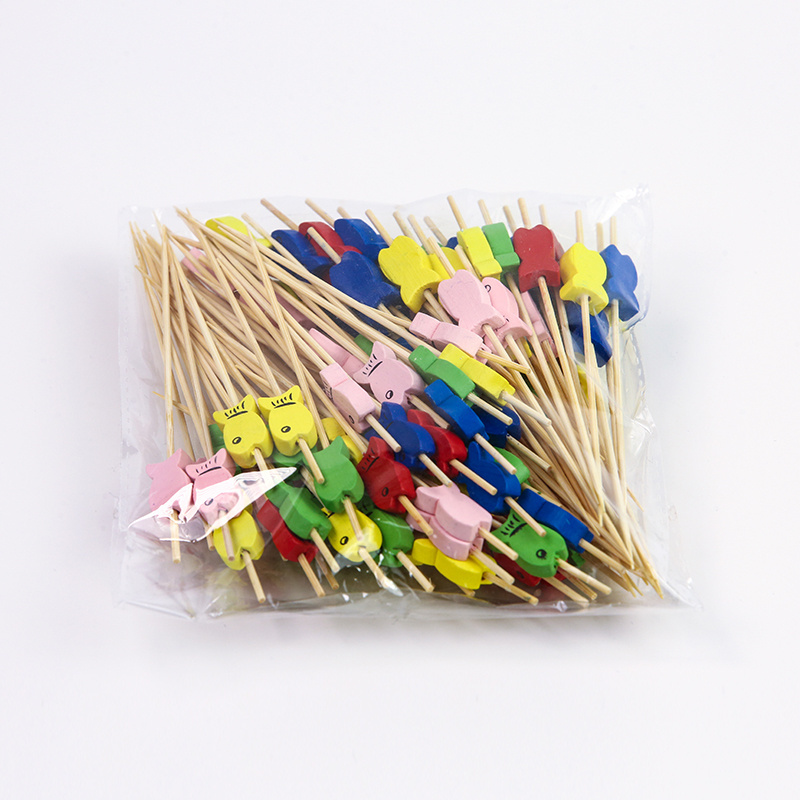 Hot sale Customized Decorative Bamboo Toothpick Cocktail Fruit Picks