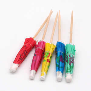 Natural Decorative Disposable Drink Cocktail Bamboo Umbrella Picks