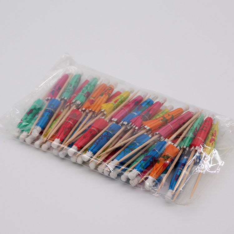 Natural Decorative Disposable Drink Cocktail Bamboo Umbrella Picks