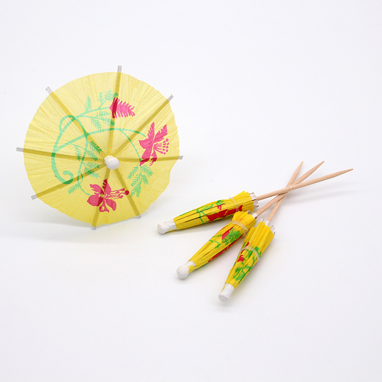 Factory Wholesale Umbrella Toothpick Decorative Cocktail Picks For Bar