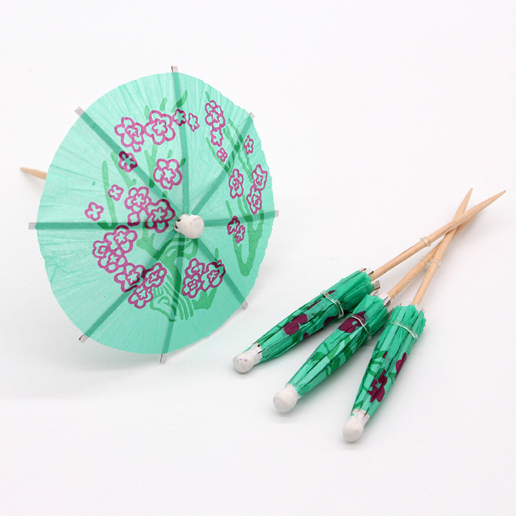 Factory Wholesale Umbrella Toothpick Decorative Cocktail Picks For Bar