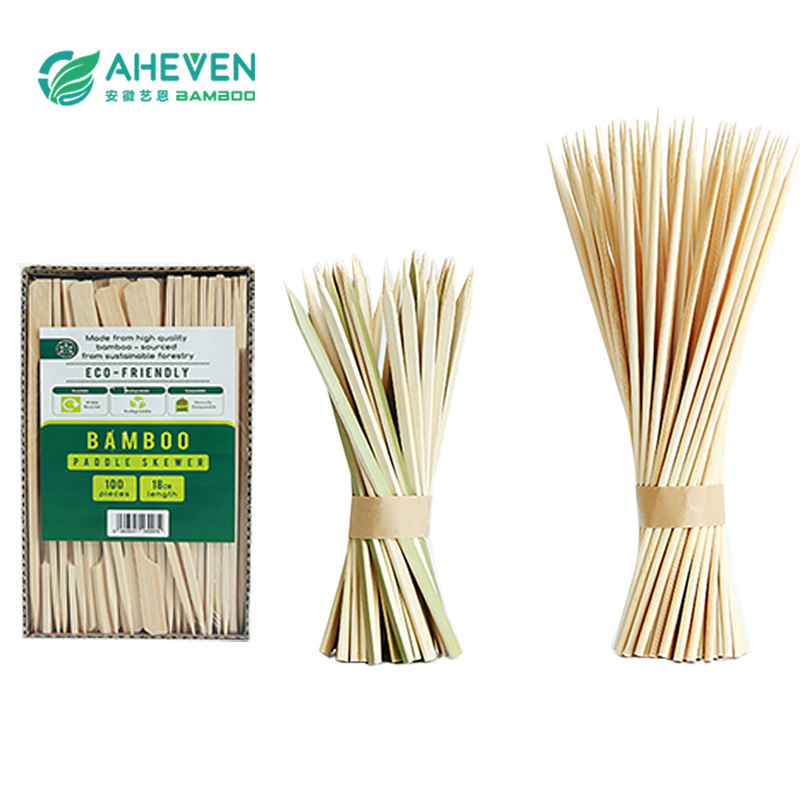 Eco Friendly Disposable Bamboo Paddle Teppo Kebab Skewers BBQ Stick