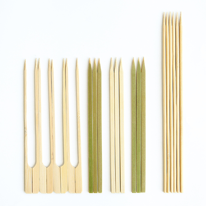 EVEN Wholesale Bamboo BBQ Meat Skewer Bamboo Stick Skewers with Polybag Packing