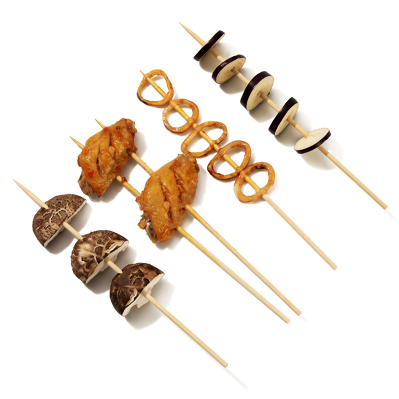 EVEN Wholesale Bamboo BBQ Meat Skewer Bamboo Stick Skewers with Polybag Packing