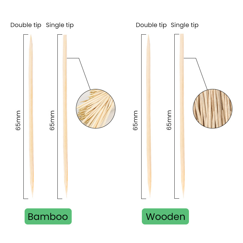 Hot Sale Disposable Customized Flavored Toothpicks Bamboo toothpick For Dental Cleaning