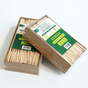 Eco Friendly Natural Bamboo BBQ Skewer Food Picks Paddle Kebab Bamboo Skewers With Box